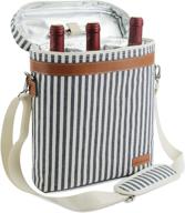 🍷 zormy insulated wine tote cooler bag - 3 bottle carrier with shoulder strap, corkscrew opener - perfect for picnic, beach, and travel - unique gift for wine lovers logo