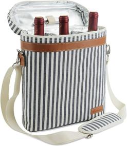 img 4 attached to 🍷 ZORMY Insulated Wine Tote Cooler Bag - 3 Bottle Carrier with Shoulder Strap, Corkscrew Opener - Perfect for Picnic, Beach, and Travel - Unique Gift for Wine Lovers