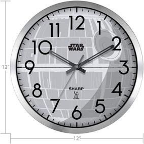 img 2 attached to ⏰ 12" Silver Brushed Finish Atomic Wall Clock – Sharp Star Wars Death Star – Sets Automatically – Battery Operated – Easy to Read & Use
