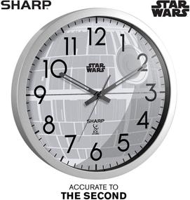 img 3 attached to ⏰ 12" Silver Brushed Finish Atomic Wall Clock – Sharp Star Wars Death Star – Sets Automatically – Battery Operated – Easy to Read & Use