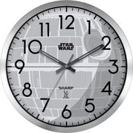 ⏰ 12" silver brushed finish atomic wall clock – sharp star wars death star – sets automatically – battery operated – easy to read & use logo