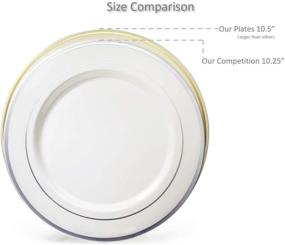 img 1 attached to 🍽️ OCCASIONS 120 Pack of Plates, Premium Disposable Plastic Plates Set - Heavyweight for Wedding Party (60 Guests) - Includes 60 x 10.5'' Dinner Plates and 60 x 7.5'' Salad/Dessert Plates (Plain Clear)