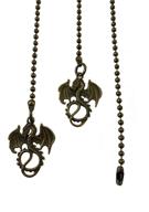 🐉 set of 2 bronze dragon fan light pull chain replacements - 3.2mm diameter логотип