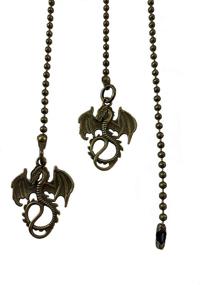 img 4 attached to 🐉 Set of 2 Bronze Dragon Fan Light Pull Chain Replacements - 3.2mm Diameter