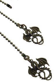 img 3 attached to 🐉 Set of 2 Bronze Dragon Fan Light Pull Chain Replacements - 3.2mm Diameter