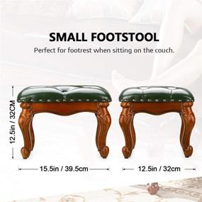 img 2 attached to 🪑 VWMYQ BILEEDA Small Ottoman Footrest Stool Chair Footstool Leather Modern Seat Soft Sofa Stool (Square, Green): A Stylish and Comfortable Addition to Any Living Space