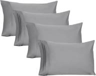🛌 yiyea premium 1800 ultra-soft kids microfiber pillowcase set - double brushed - wrinkle resistant (queen/king pillowcase set of 4, 20"x36"): enhance comfort and durability for kids logo