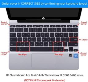 img 3 attached to 🖥️ Black Keyboard Cover Skin for HP 14-inch Chromebook / HP Chromebook 14-db, 14-ca, 14-ak Series / HP Chromebook 14 G2 G3 G4 G5 (Excludes Chromebook 14C-CA)