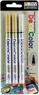 🖋️ uchida of america decocolor extra fine point pen, silver/gold, 3-pack - 1234-3c series logo