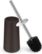 ixo toilet brush and holder set - elegant bathroom toilet bowl brush with long handle, 304 stainless steel, cleaning bristles - bronze logo