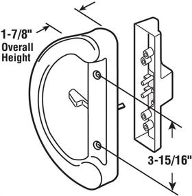 img 3 attached to 🚪 Patio Door Handle Set + Mortise Lock 45°: Perfect Replacement for Sliding Glass Door - Fits 3-15/16” Screw Hole Spacing, Non-keyed with Mortise Latch Locks, White Diecast, Reversible Design (Non-Handed)