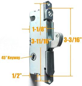 img 2 attached to 🚪 Patio Door Handle Set + Mortise Lock 45°: Perfect Replacement for Sliding Glass Door - Fits 3-15/16” Screw Hole Spacing, Non-keyed with Mortise Latch Locks, White Diecast, Reversible Design (Non-Handed)