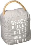 🏖️ pavilion gift company beach rules: light gray door stopper - relax, unwind, and enjoy - 5" x 6 логотип