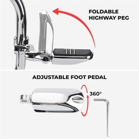 img 1 attached to 🏍️ Chrome Motorcycle Highway Pegs Foot Peg for Street Glide Road King Electra Glide with 1.25" Engine Guard 1-1/4 Highway Bar