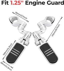 img 2 attached to 🏍️ Chrome Motorcycle Highway Pegs Foot Peg for Street Glide Road King Electra Glide with 1.25" Engine Guard 1-1/4 Highway Bar