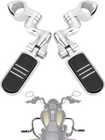 img 4 attached to 🏍️ Chrome Motorcycle Highway Pegs Foot Peg for Street Glide Road King Electra Glide with 1.25" Engine Guard 1-1/4 Highway Bar