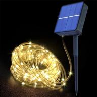 🌞 solar rope string lights - 33ft 100 leds, color changing, solar powered, 8 modes, indoor/outdoor waterproof fairy lights for garden party decoration - warm white (1 pack) logo