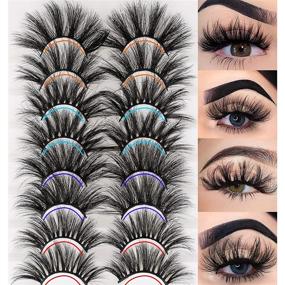 img 4 attached to 👀 HeyAlice Mink Lashes Pack - 25mm Fluffy 8 Pairs, 4 Styles Mixed Eyelashes - Long Strip Thick Volume Fake Lashes