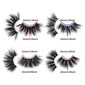 img 3 attached to 👀 HeyAlice Mink Lashes Pack - 25mm Fluffy 8 Pairs, 4 Styles Mixed Eyelashes - Long Strip Thick Volume Fake Lashes