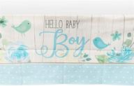 blue boy baby shower table covers - pack of 3, 54 x 108 inches, by sparkle and bash logo