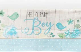 img 4 attached to Синие скатерти для стола для детского праздника "Blue Boy Baby Shower Table Covers" - 3 штуки, 54 x 108 дюйма, от Sparkle and Bash.