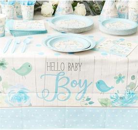 img 3 attached to Синие скатерти для стола для детского праздника "Blue Boy Baby Shower Table Covers" - 3 штуки, 54 x 108 дюйма, от Sparkle and Bash.