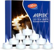 🕯️ agptek tea lights: 100-pack flameless led candles - battery operated tealight candles for wedding, holiday, party & home decoration (cool white) логотип