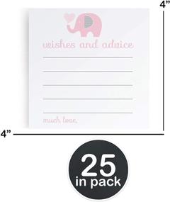 img 2 attached to 🐘 Pink Elephant Advice and Wishes Cards Pack of 25 – Perfect for Girls Baby Shower Games, Kids Birthday Time Capsule, and Cute Jungle Animal Themed Events – High-Quality Princess Event Supplies by Paper Clever Party