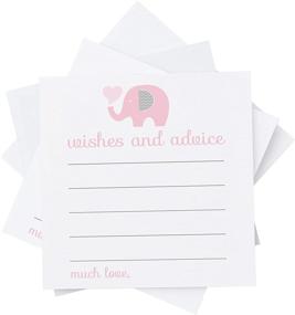 img 4 attached to 🐘 Pink Elephant Advice and Wishes Cards Pack of 25 – Perfect for Girls Baby Shower Games, Kids Birthday Time Capsule, and Cute Jungle Animal Themed Events – High-Quality Princess Event Supplies by Paper Clever Party