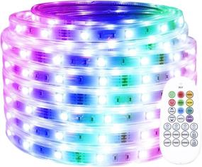 img 4 attached to 🌈 Enhance Your Outdoor Ambiance with 50ft RGB Rope Lights: Waterproof, Color Changing, Dimmable LEDs - Perfect for Patio, Deck, Bedroom, Pool Parties & More!