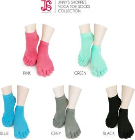 img 3 attached to 🧦 Jinny's Shoppe Women's Full Toe Grip Yoga Pilates Socks – Colorful, Comfortable, Non-Slip Gel Bottom