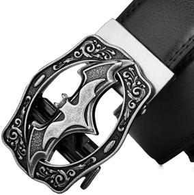 img 3 attached to Black Men's Accessories: NOOS Vintage Pattern Belt with Adjustable Features