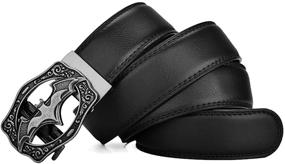 img 2 attached to Black Men's Accessories: NOOS Vintage Pattern Belt with Adjustable Features