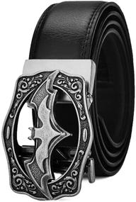 img 4 attached to Black Men's Accessories: NOOS Vintage Pattern Belt with Adjustable Features