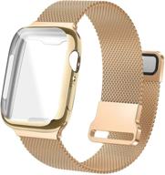 ✨ bifeiyo stainless steel band with case: milanese mesh metal strap for apple watch 38mm - rose gold logo