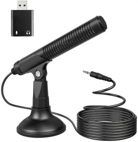 img 4 attached to 🎙️ High-quality Computer Microphone with USB External Stereo Adapter for PC, MacBook, and Laptop - Perfect for Recording, Podcasting, Gaming, Streaming, Skype, YouTube, and Chatting