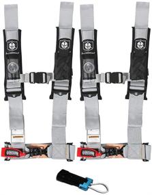 img 1 attached to 🔒 Pro Armor Silver 4-Point Harness 3" Straps, 2 Pack w/ Seat Belt Bypass Clip - A114230SV P151100