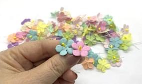 img 1 attached to 🌸 100 Pcs Mixed Sweet Color Mulberry Paper Flower Blossom DIY Crafts 19 x 19mm Mini Handmade Paper Flowers