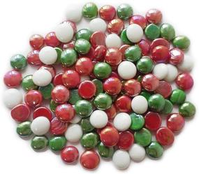 img 1 attached to 🎄 Sparkling Christmas Opal Mix Glass Gems - Premium Vase Fillers (1 lb) by Creative Stuff Glass