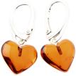 amber heart earrings dangle sterling logo