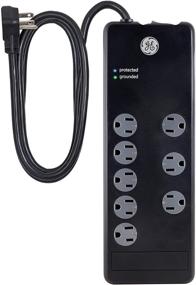 img 4 attached to 🔌 GE Pro 7-Outlet Surge Protector with 2100 Joules, 4 Ft Power Cord, 3 Adapter Spaced Outlets, Flat Plug, Twist to Close Safety Covers, Power Filter, Circuit Breaker, Warranty, UL Listed - Black (37451)