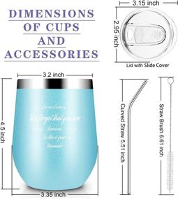 img 1 attached to 🍷 Light Blue Insulated Wine Tumbler with Lid and Straw - Perfect Gift for Women, Double Wall Stainless Steel Stemless Wine Cup for Wine, Coffee, Cocktails, Champagne