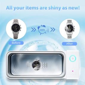 img 1 attached to Ultrasonic Jewelry Cleaner- Ultrasonic Cleaner Machine Silver Jewelry Silver Rings Cleaning Eyeglasses Watches Necklaces Dental Coins Razors Dentures Tools Parts Instruments Professional (White)