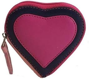 img 4 attached to 😍 Visconti Capri RB59 Heart-Shaped Leather Coin Purse Key Wallet + Keychain