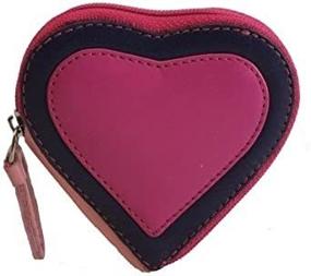 img 1 attached to 😍 Visconti Capri RB59 Heart-Shaped Leather Coin Purse Key Wallet + Keychain