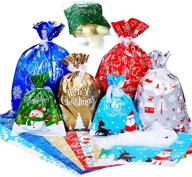 pack of 30 christmas drawstring bags in various sizes - ideal for wrapping holiday gifts, large goody bags with ribbon ties for xmas party celebration logo