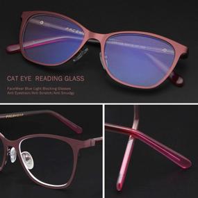 img 3 attached to 😎 Stylish FaceWear Cat Eye Reading Glasses for Women, Blue Light Blocking Readers 1036