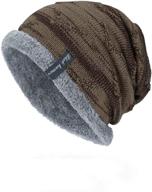 ❄️ winter warm beanie hat: llmoway men women stretchy skull slouchy cap with fleece lining logo