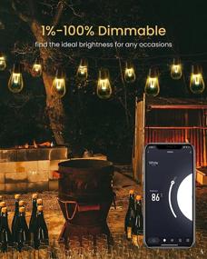 img 1 attached to ASAHOM Smart LED Outdoor String Lights - 48FT 🌟 Dimmable WiFi Control for Party, Wedding & Christmas, Waterproof & Connectable