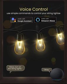 img 3 attached to ASAHOM Smart LED Outdoor String Lights - 48FT 🌟 Dimmable WiFi Control for Party, Wedding & Christmas, Waterproof & Connectable